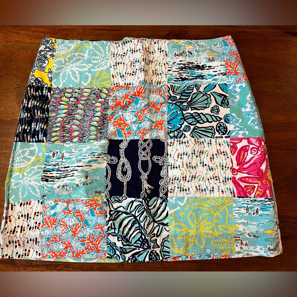 Lilly Pulitzer Patchwork Skirt Size 8